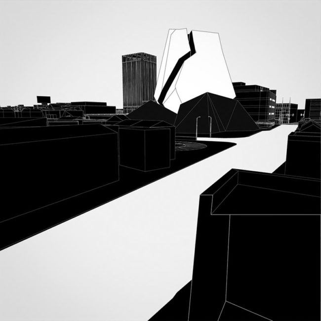 architettura frammentata bianco e nero